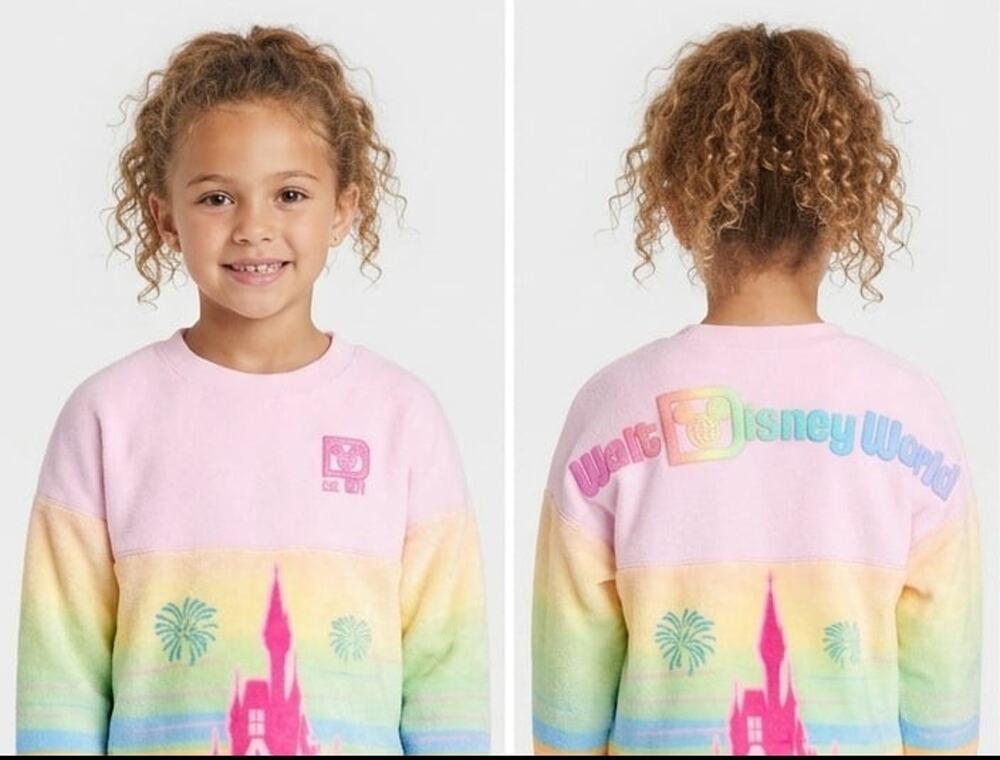 NWT❤️Walt Disney World Fleece Spirit Jersey for Girls – Pastel Pink szL - Picture 1 of 10